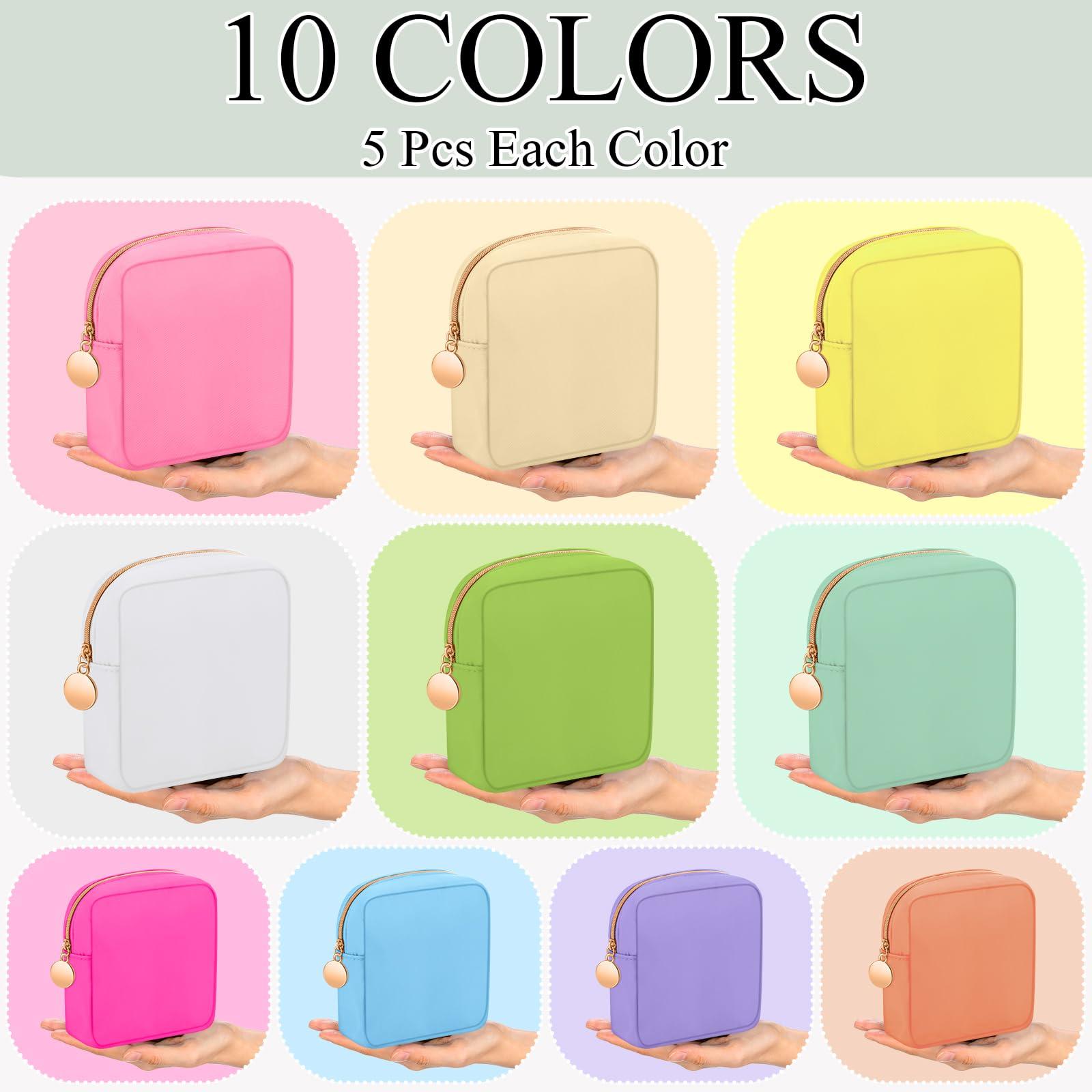 Paterr Paterr 50 Pieces Nylon Make up Pouch Bag Bulk Mini Cosmetic Bag with Zipper Travel Small Makeup Pouch Organizer for Women