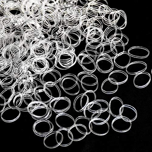 TONGTLETECH Mini Hair Rubber Bands, 400pcs Clear Elastic Hair Bands, Soft Hair Elastics Ties Bands for Kids Hair, Braids Hair, Wedding Hairstyle and More