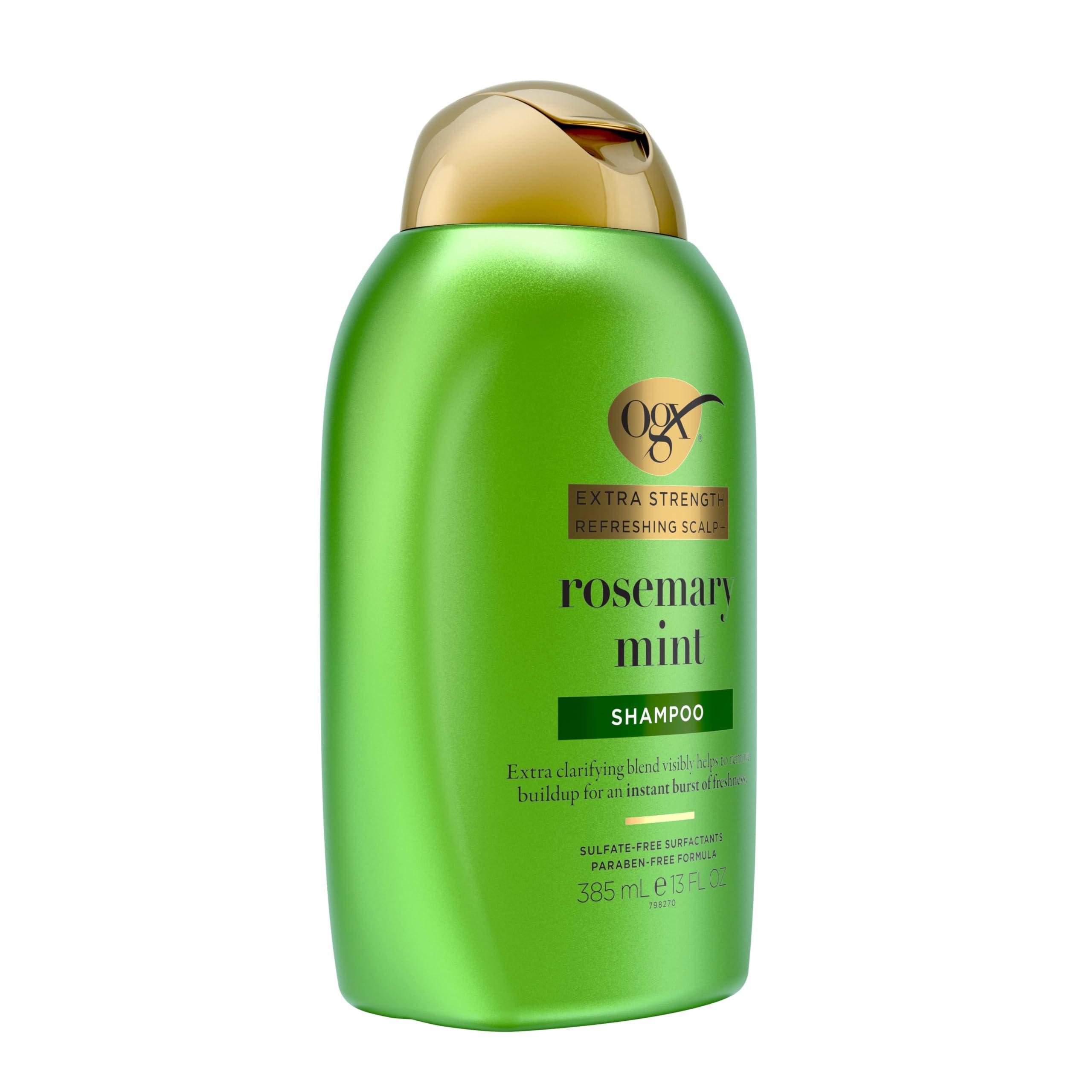 OGX OGX Extra Strength Refreshing Scalp + Rosemary Mint Shampoo, Clarifying Wash Visibly Helps Remove Oil & Residue to Clear Away Buildup, Sulfate-Free Surfactants, 13 fl. Oz