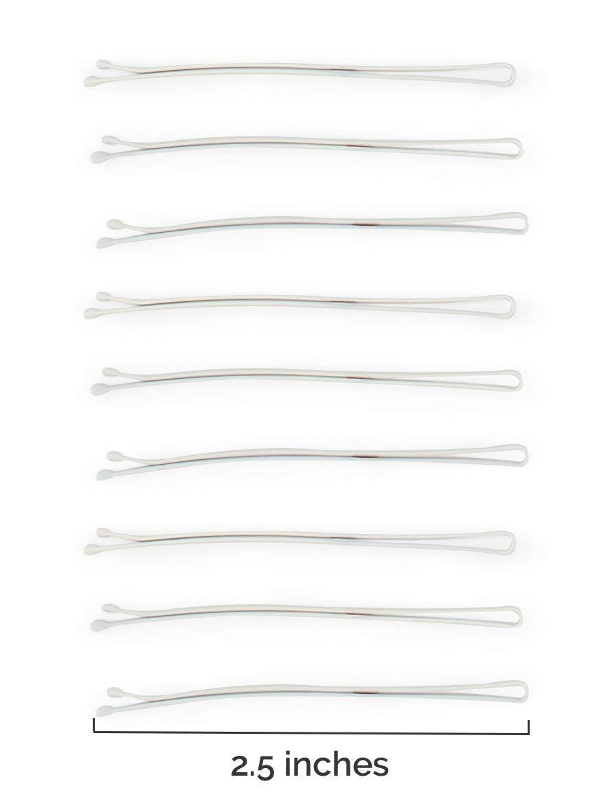 Heliums Heliums Large Bobby Pins - White - 2.5 Inch Extra Long Straight Hair Pins, Enamel Coated - 24 Count