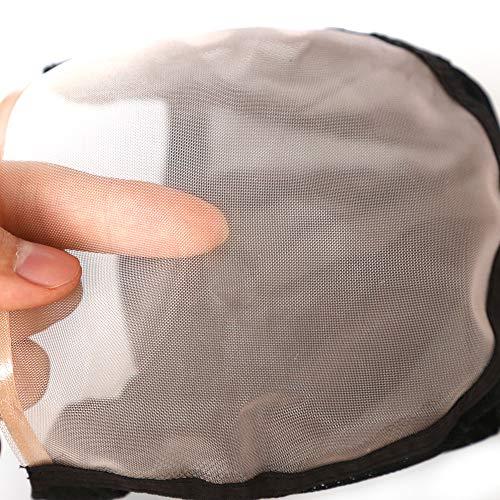 BTWTRY BTWTRY 5x5.5inch MONO Wig Caps for Making Wigs with Adjustable Strap 1pc Monofilament Wig Cap DIY Wigs Black Dome Weaving Mesh Wig Cap for Women and Girls (1pc, Small)