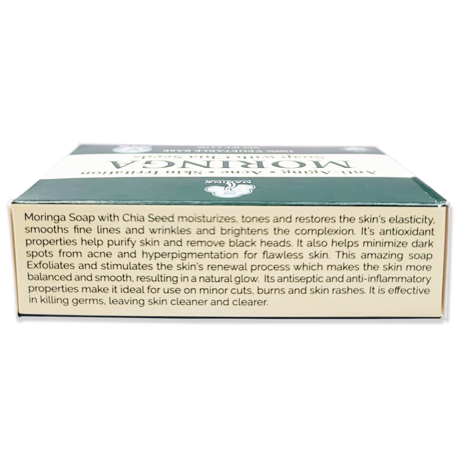 Moringa Energy Life Moringa Energy Life Moringa Soap Bar 2-pack, Nourish Your Skin with Moringa Oil & Chia Seeds Soap for face, body Soaps