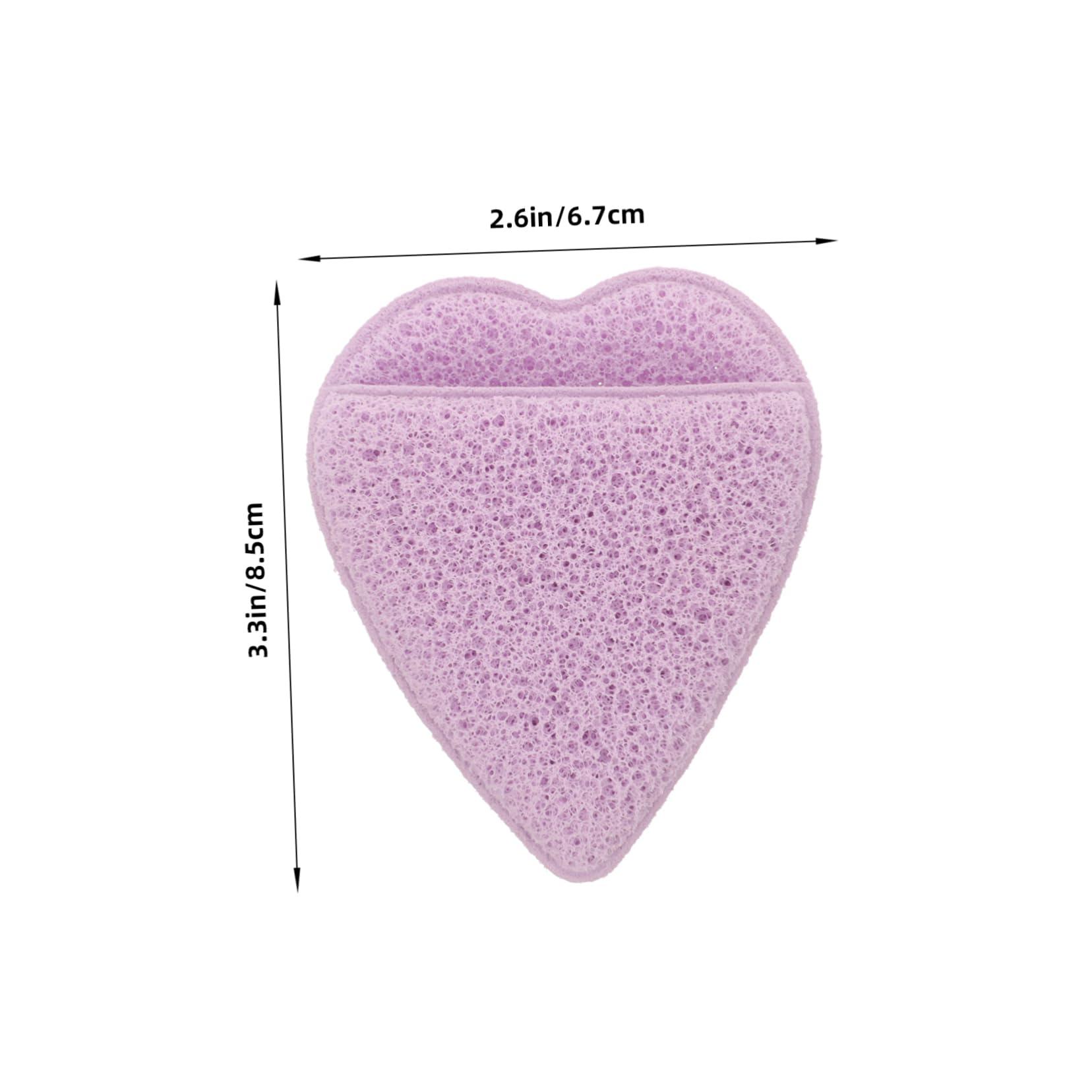 HAKIDZEL HAKIDZEL Face Wash Heart Shaped Face Sponges for Cleansing & Exfoliating Facial Sponges Facial Cleansing Sponge Face Sponge for Washing Face Sponges for Facials Natural Purple Tool