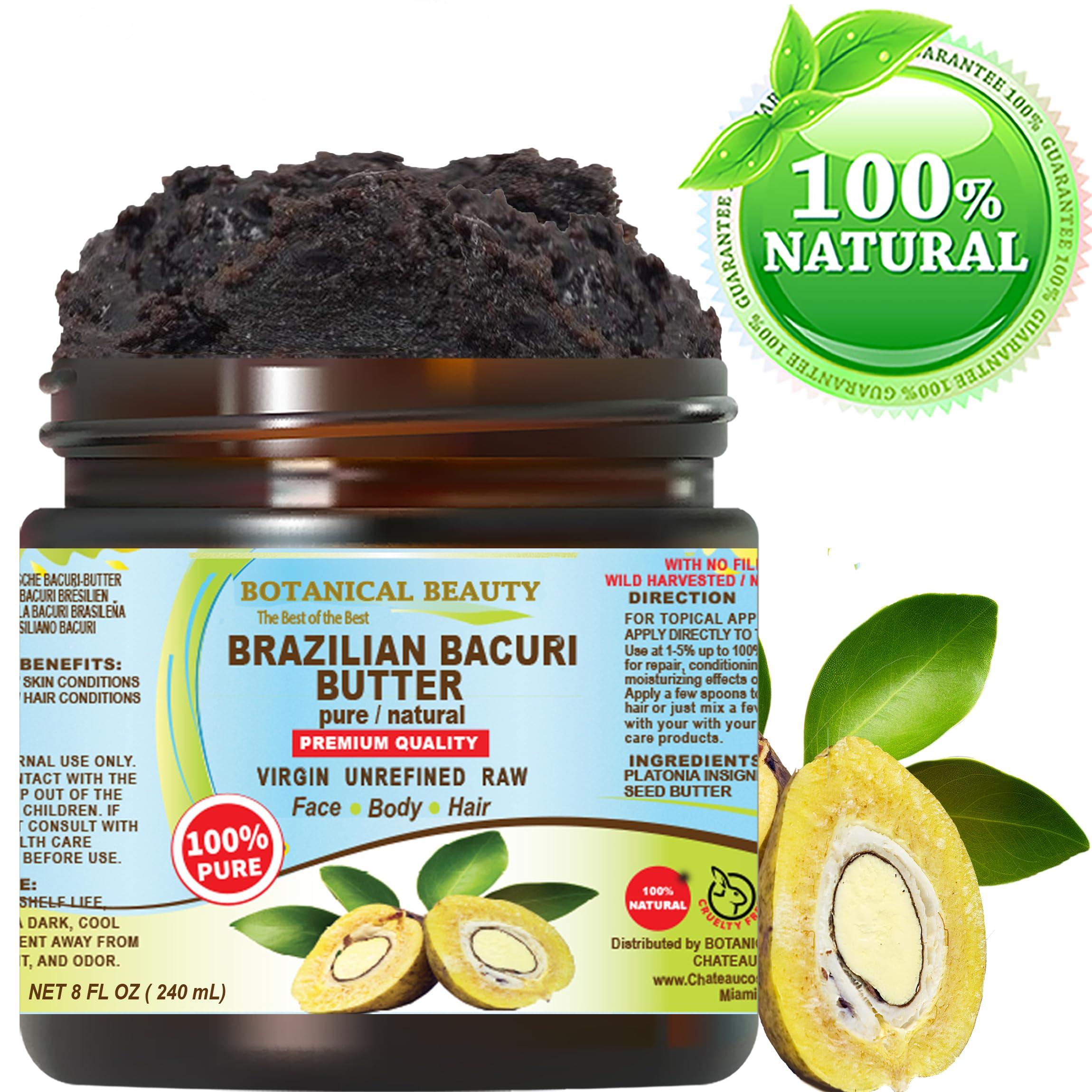 Botanical Beauty Botanical Beauty Brazilian BACURI BUTTER 100% Pure Natural VIRGIN UNREFINED for FACE, SKIN, BODY, HAIR, NAILS 8 Fl.oz.- 240 ml Skin Moisturizer Butter, Skin Nourishing Butter