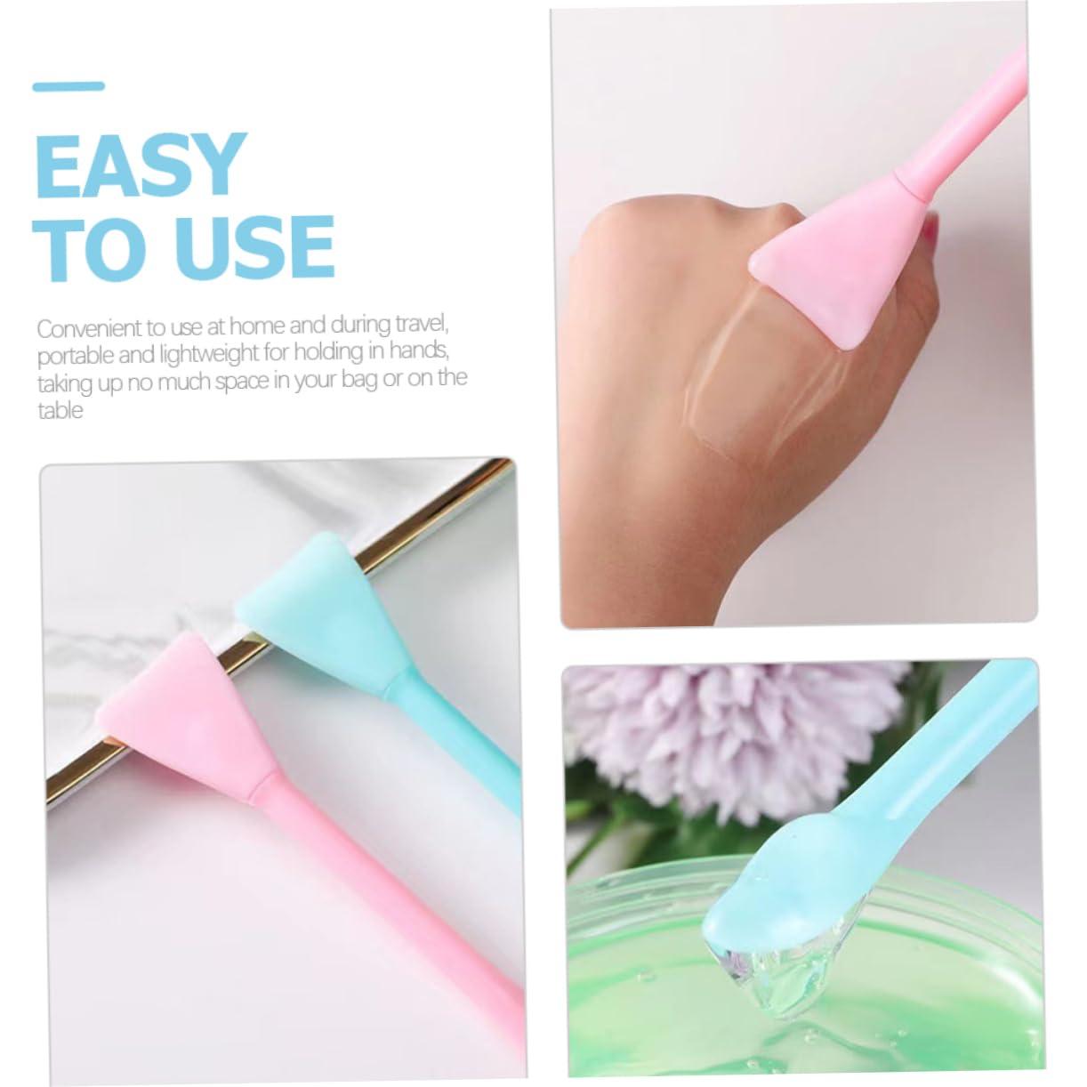 IWOWHERO IWOWHERO Facial Mask Brush Set of 10 Silicone Mud Mask Professional and Decorative Pink Blue