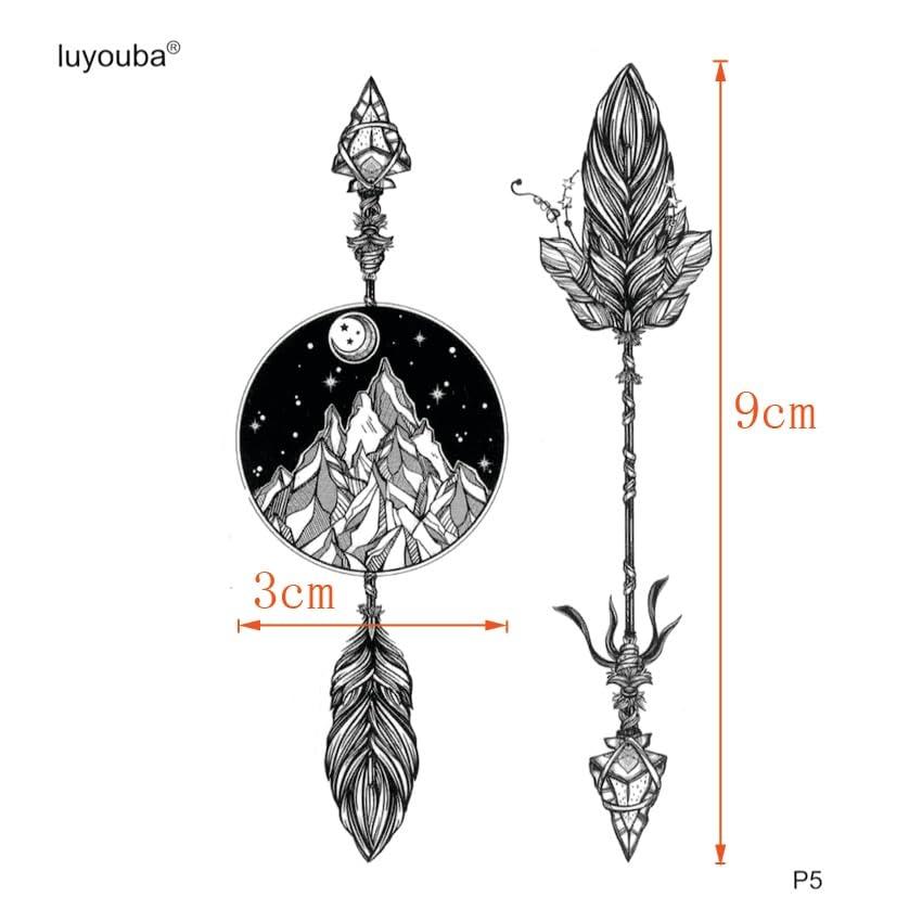 Generic 100Pcs Stone Arrow Waterproof Temporary Tattoos For Men Stone Age Tatuajes Temporary Tattoo Arm Tatoo Sleeve Flash Tattoo
