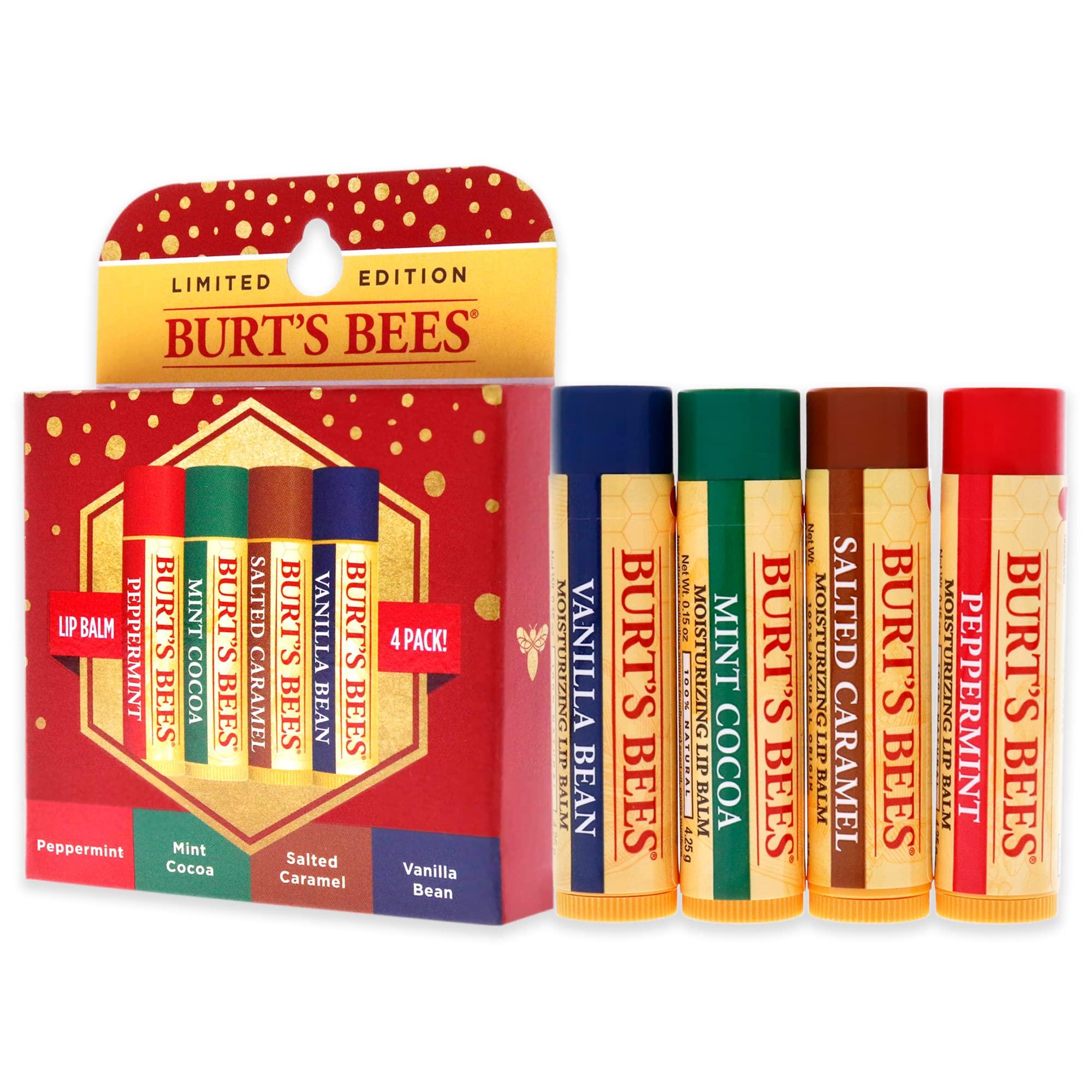Burts Bees Burts Bees Burts Bees Bliste Kit Limited Edition Unisex 2021 - Lip Balm Pepermint, Mint Cocoa, Salted Caramel, Vanilla Bean SADHB70 4 Piece Set
