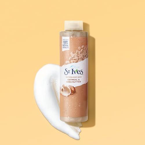 St. Ives St. Ives Body Wash - Soothing Moisturizing Cleanser with Oatmeal & Shea Butter, Natural Body Wash for Sensitive Skin Made with Plant-Based Cleansers and 100% Natural Extracts, 16 Ounces