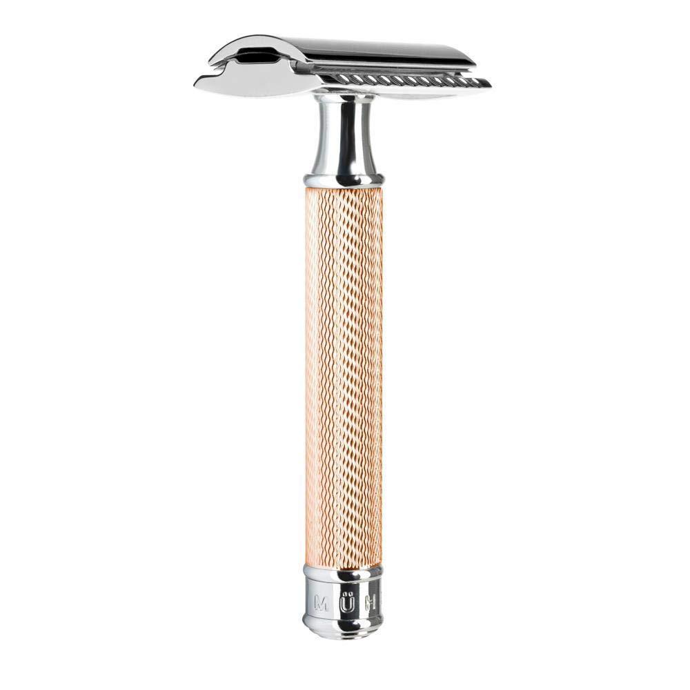 M MÜHLE MÜHLE Rosegold Silvertip Badger Safety Razor (Closed Comb) Shaving Set - Perfect for Every Day Use, Barbershop Quality Close Smooth Shave