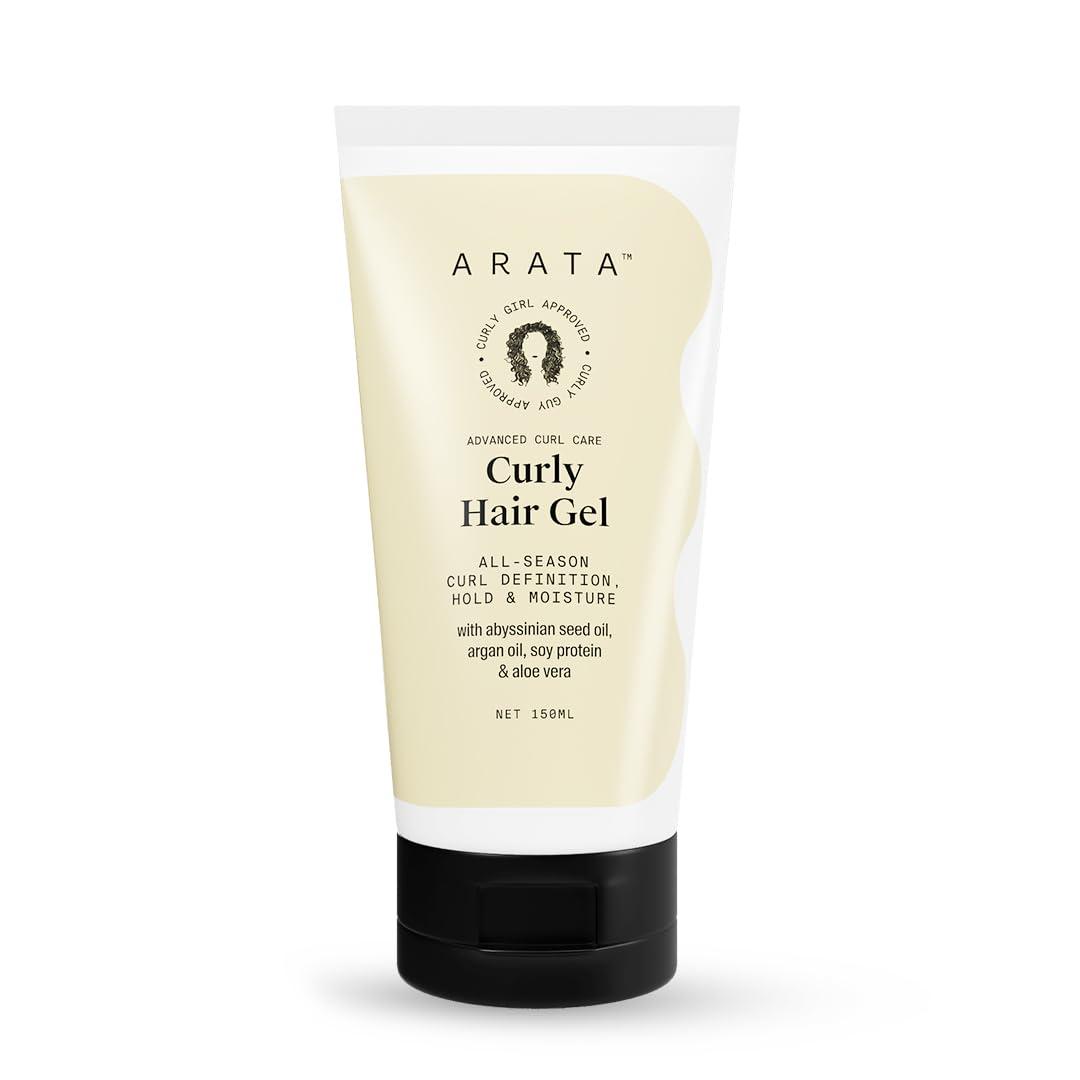 Arata Arata Advanced Curl Care Curly Hair Gel (150 ML) | Abyssinian Seed Oil, Argan Oil, Soy Protein & Aloe Vera | All-Season Curl Definition & Soft, Natural Hold | CG Approved