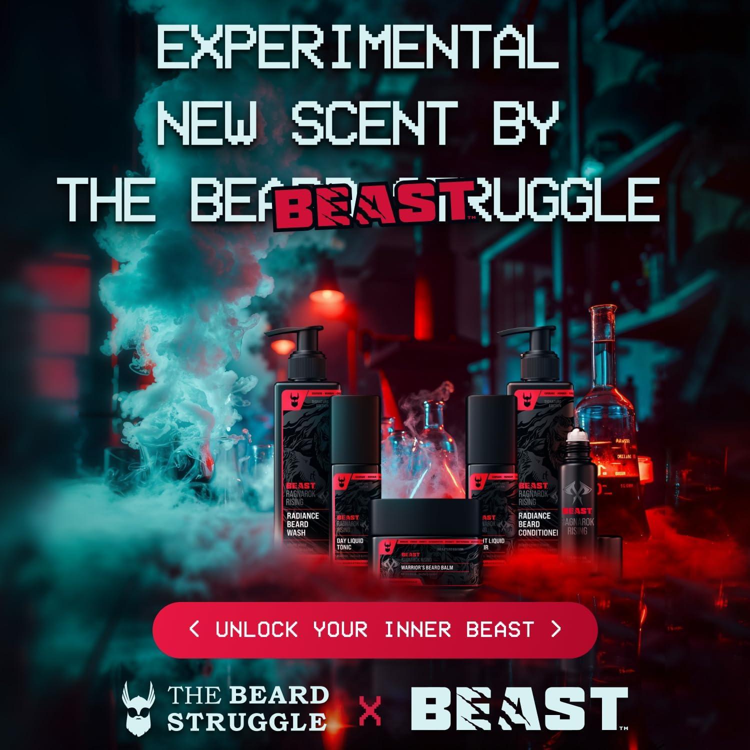 The Beard Struggle The Beast Beard Kit by Beard Struggle - Includes Beard Balm, Beard Wash, Beard Conditioner, Night & Day Beard Oil - Ragnarok Rising Eddie Hall Beast Line - Signature Edition - Beard Care Kit for Men