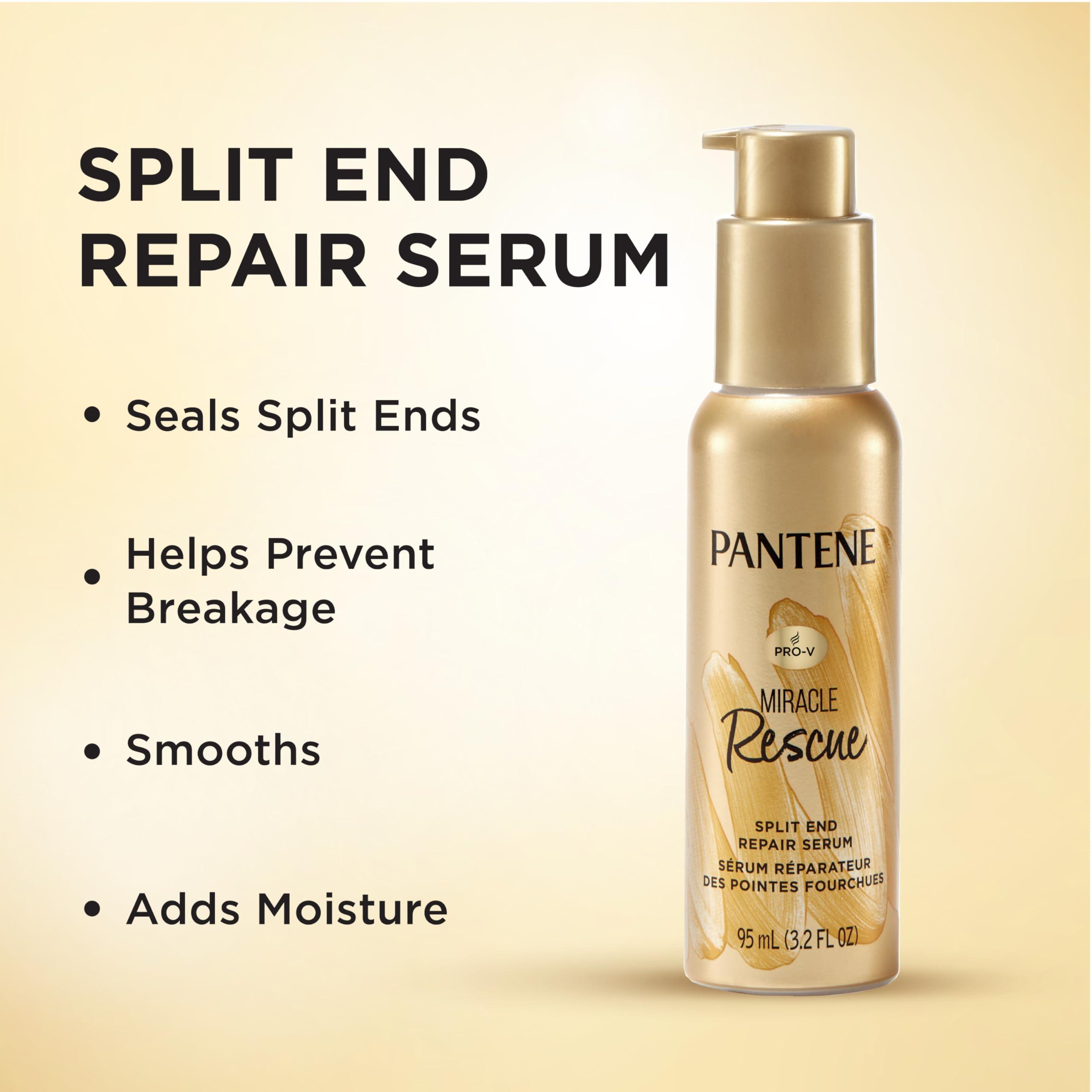 Pantene Pantene Hair Serum, Split Ends Hair Treatment, Hair Serum for Frizzy and Damaged Hair, Miracle Rescue, 3.2 oz
