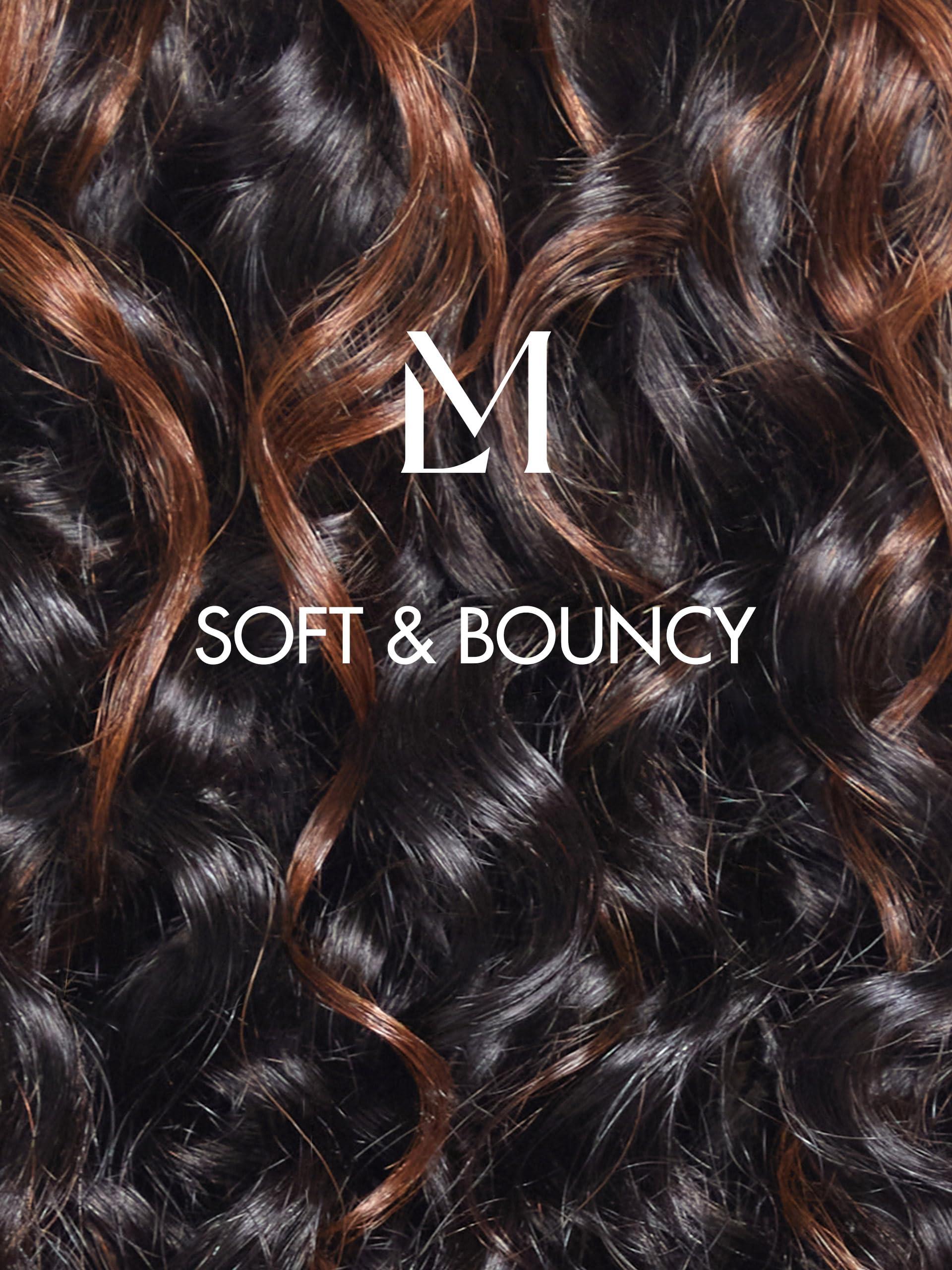 LUVME HAIR LUVME HAIR 18 Inch Black with Brown Highlights Deep Wave Human Hair Wig, Precut Glueless 5x5 Lace Closure Wigs Pre Plucked For Women 180 Density