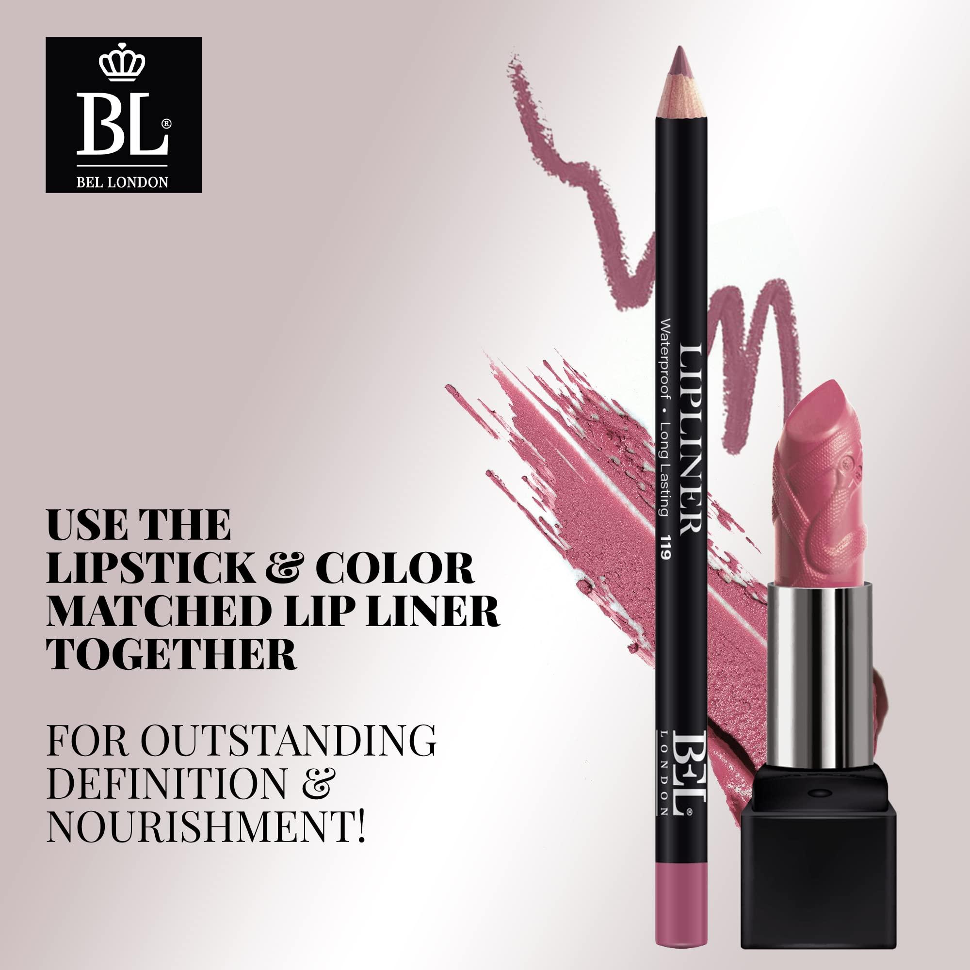 BL BL Color Matched Lip Liner & Lipstick Set (Pink) - Full-Coverage Argan Long Lasting Lipstick and Lip Liner Set With Natural Oils for Nourishment, Hydration, & Protection - Chemical-Free