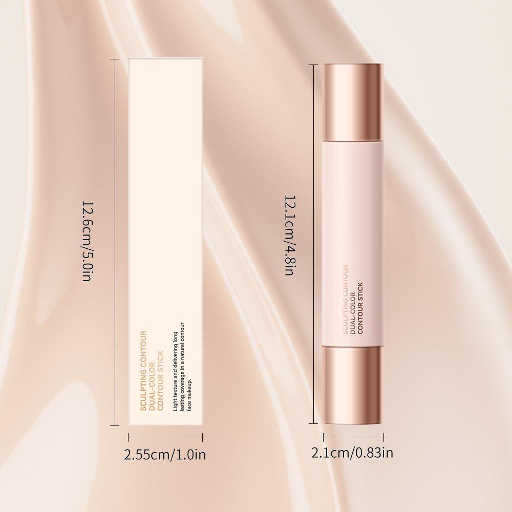 ehnoge No Limits Cream Bronzer Stick, 2024 Upgrade 2 In 1 Double Ends Matte Contour Stick, Natural Matte Cream Bronzer and Contour Stick Lasting Creamy Sculpting Double Headed Makeup Contour Stick (01+02)