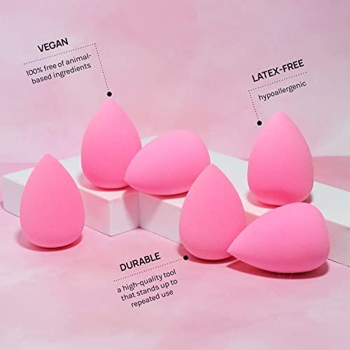 AOA STUDIO AOA Studio Collection makeup Sponge Set Latex Free and High-definition Set of 6 makeup Wonder blender For Powder Cream and Liquid, Super Soft Wonder Beauty Cosmetic