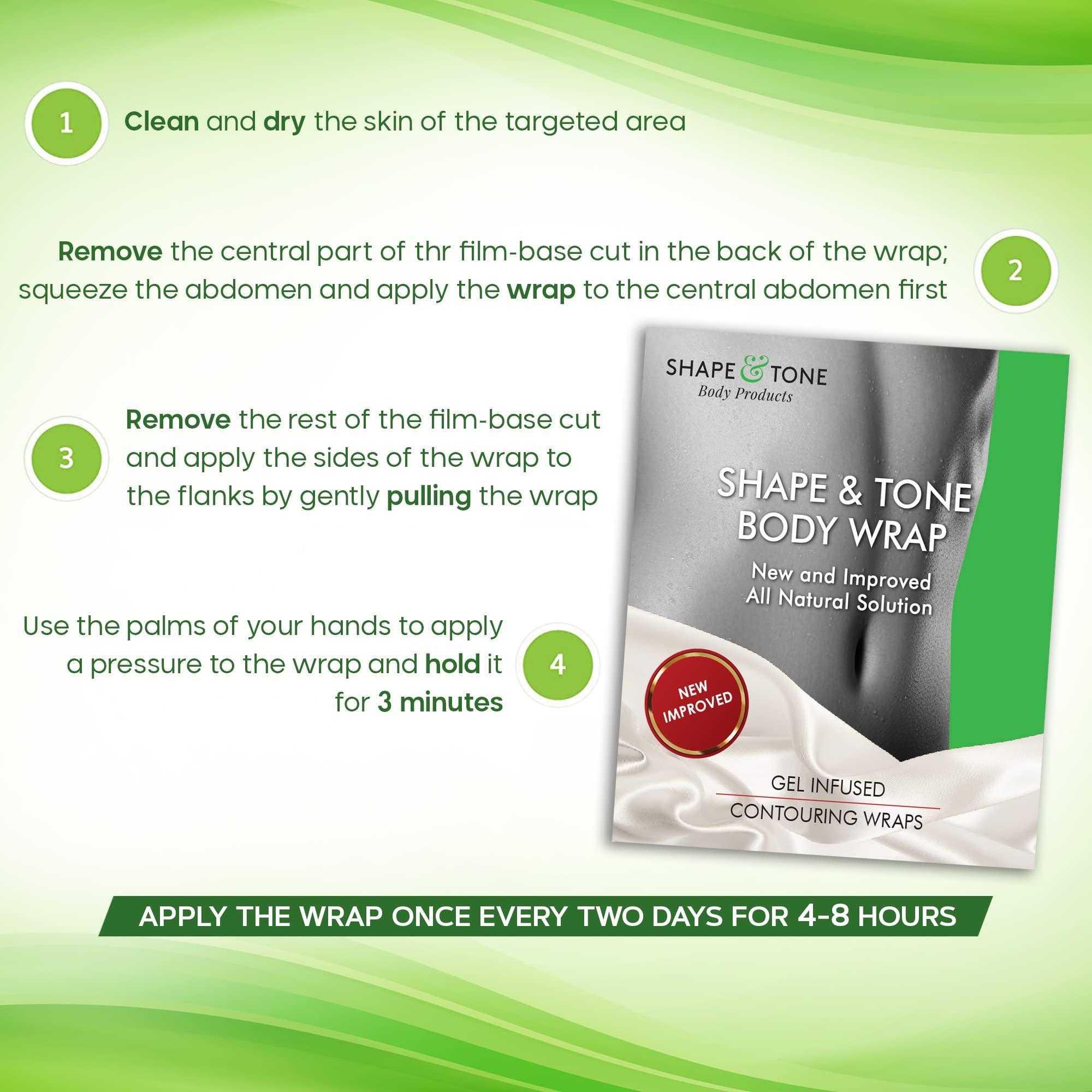 Shape and Tone Body Products Moisturizing Body Wrap - New and Improved All Natural Body Applicator (5 WRAPS)