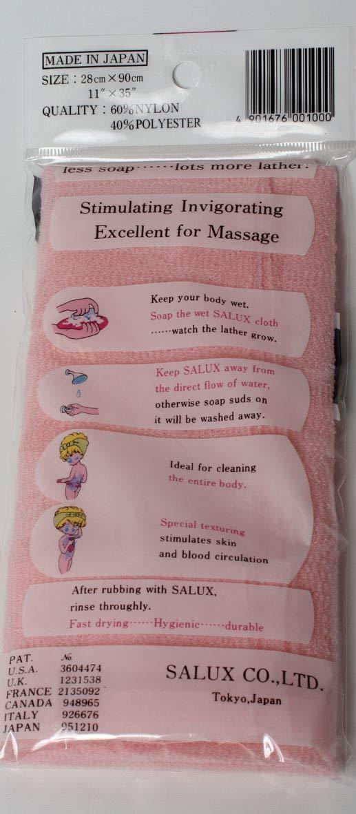 SALUX SALUX Nylon Japanese Beauty Skin Bath Wash Cloth/Towel Peach 1 Count