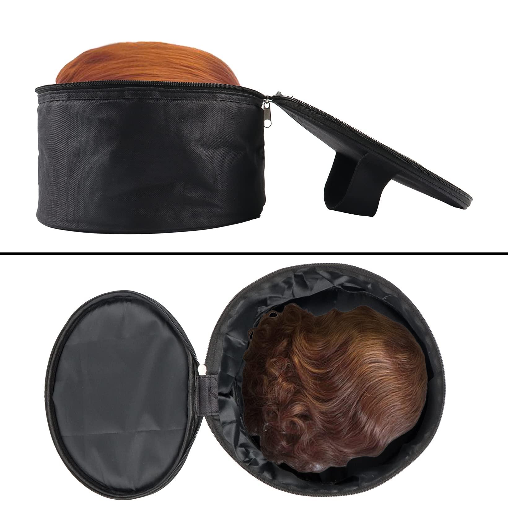 Goklmn Goklmn Wig Travel Case,Foldable Round Wig Box,Lightweight and Durable Travel Makeup Case for Men & Women