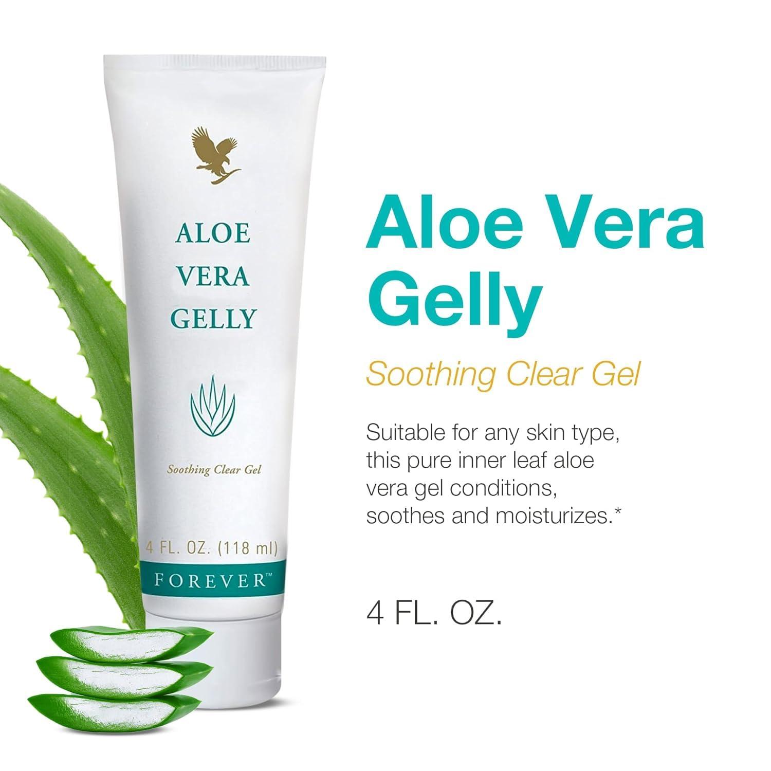 Forever Living Products Forever Living - Aloe Vera Gelly - Pure Aloe Gel for Soothing and Moisturizing Skin, Non-Staining and Fast-Absorbing, Vegan and Gluten-Free, 4 fl oz