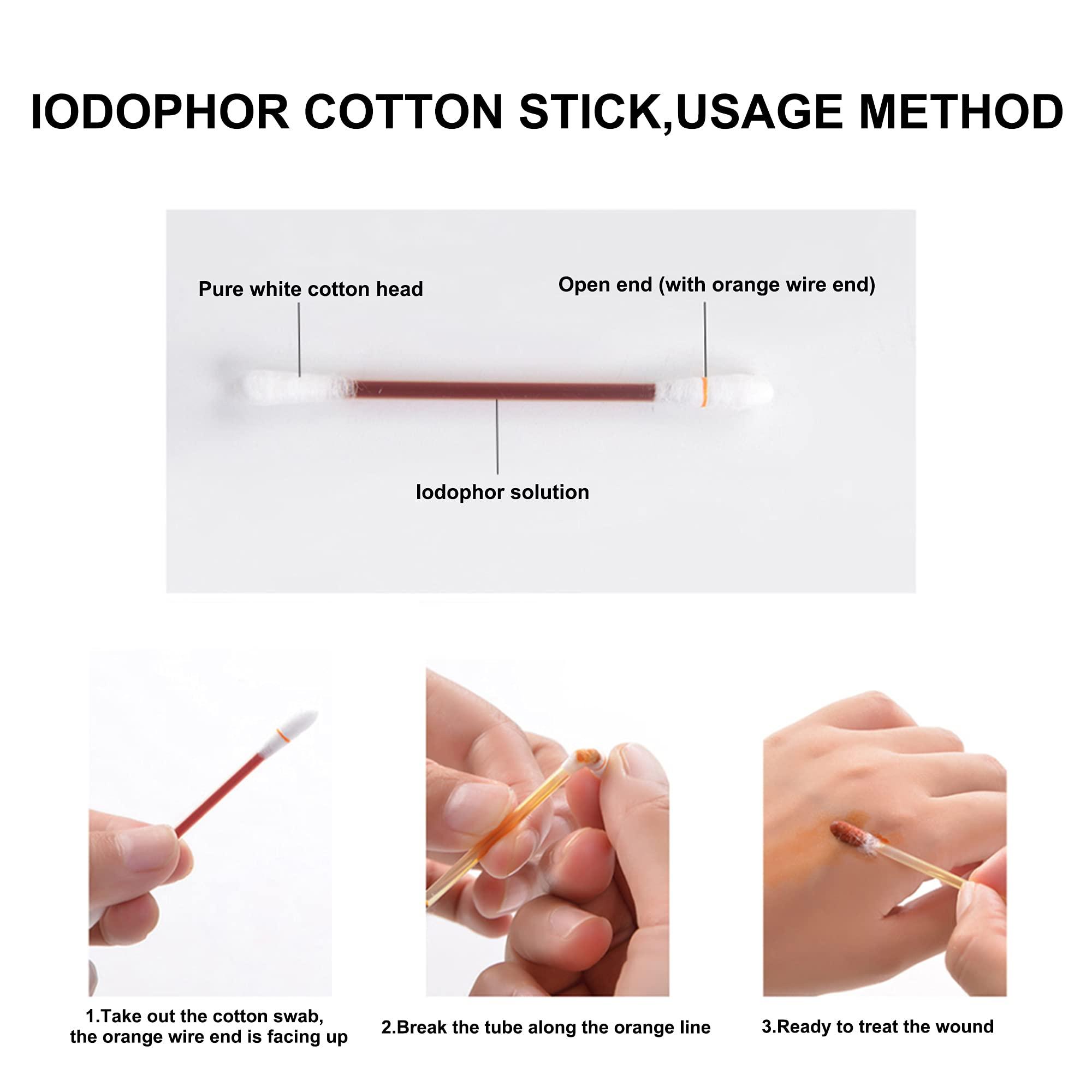 XRFENG 50 PCS Disposable Iodine Swab Portable Medical Swabs Outdoor Supplies Care Nasal