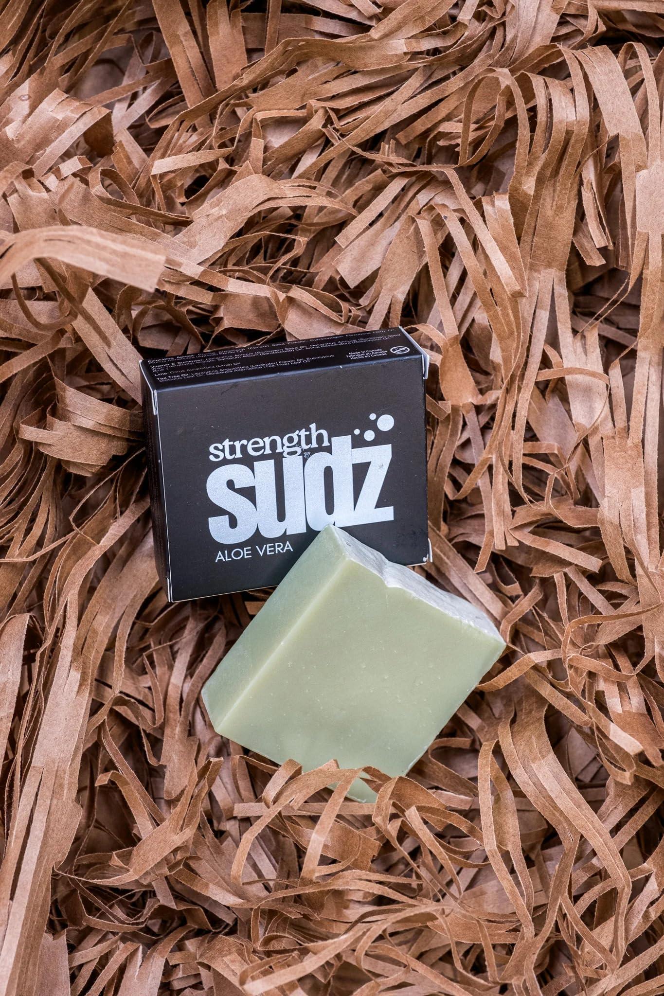 StrengthSudz StrengthSudz Natural Bar Soap Aloe - Handmade Paraben-Free w/No Harsh Chemicals - Ideal for Athletes & Sports Enthusiasts - Moisturizing for Dry Skin - Made in Canada Aloe Sudz