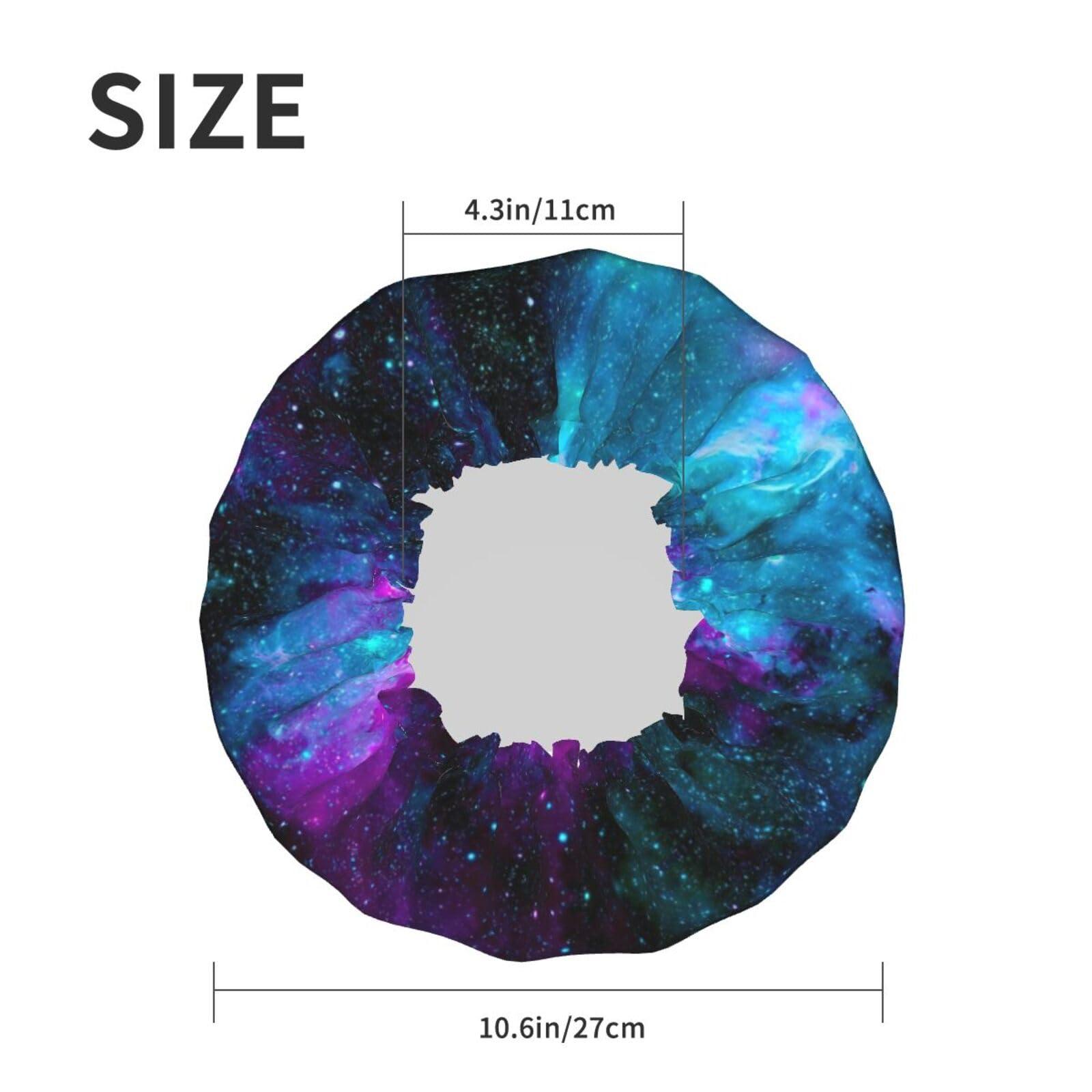 Berrihort Cool Star River Print Shower Caps & Elastic Band Stretch Hem Hair Hat,Reusable Shower Cap Double Layer