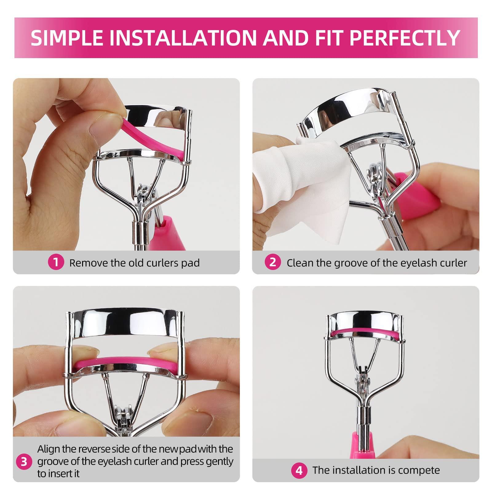 Zowor Zowor Rose Red Eyelash Curler Refills Pads-30 Pcs Silicone Replacement Refills Eye Lash Curler Pads for Universal Eyelash Curler with a Clear Storage Box