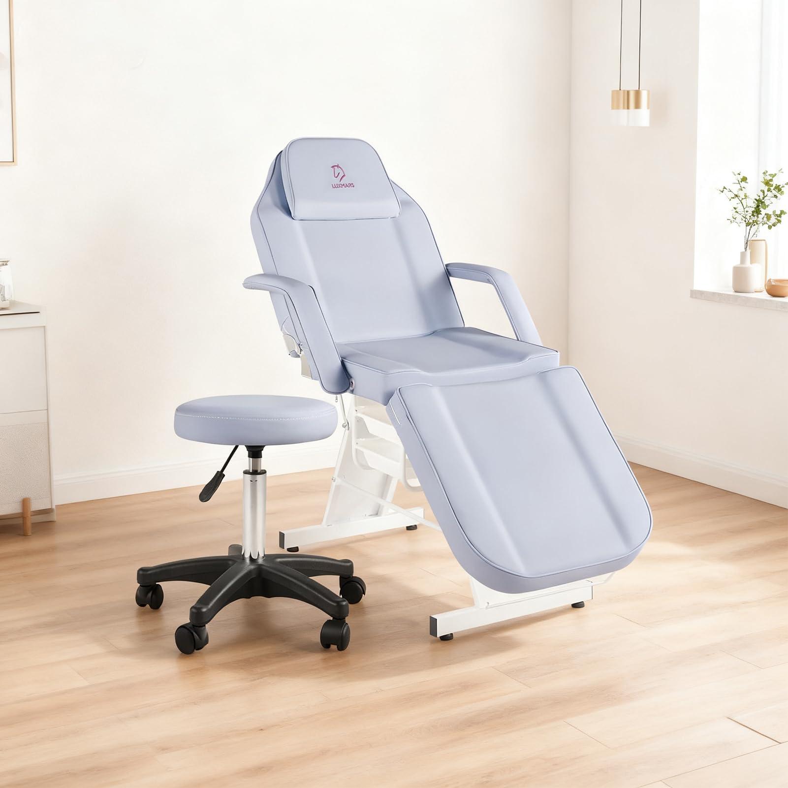 LUXMARS LUXMARS Facial Chair Massage Table 73in 3-Section Multipurpose Massage Bed Professional Tattoo Table Salon Spa Equipment for Facial Spa Beauty Spa Salon Equipment-Purple