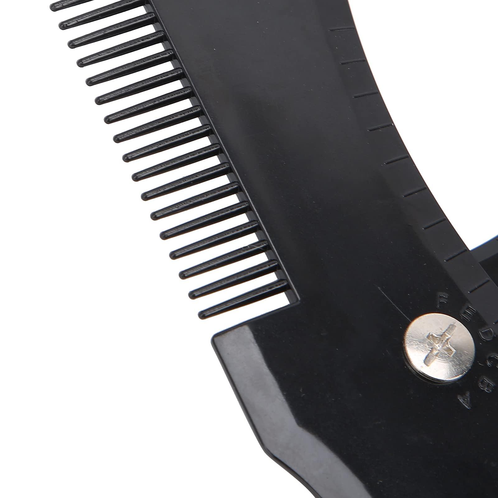 TITA-DONG Men\'s Beard Shaping Template Rotated Beard Styling Tool With Inbuilt Comb, Beard Shaper Neckline Guide for Goatee Mustache Sideburns, Jaw Cheek, Neck Line, Symmetric,Curve, Step Cut