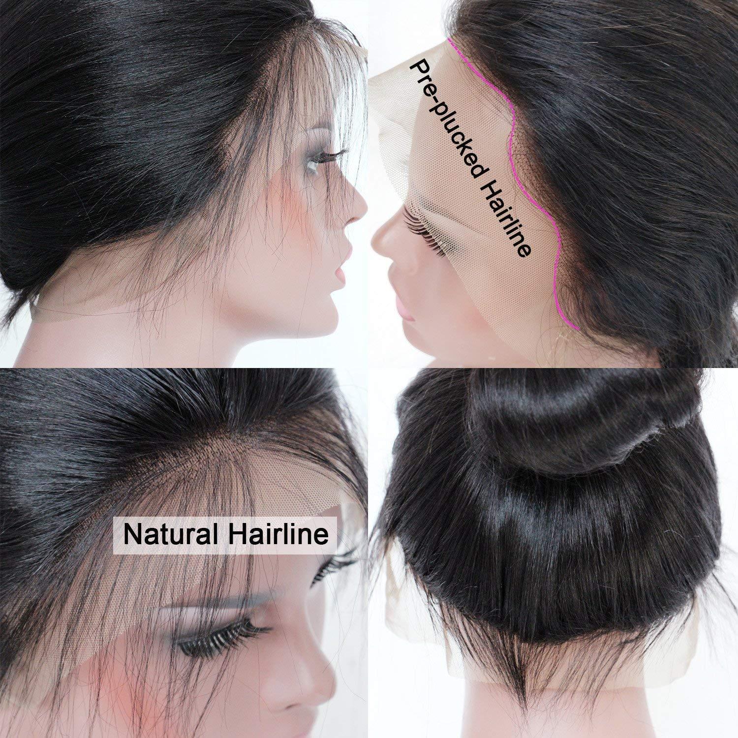 Odir Odir Deep Wave Hair Bundles with 13x4 Frontal Brazilian Human Hair Deep Curly Hair 3 Bundles with Lace Frontal 14 16 18+12 Inch 9A Unprocessed Virgin Hair Natural Color