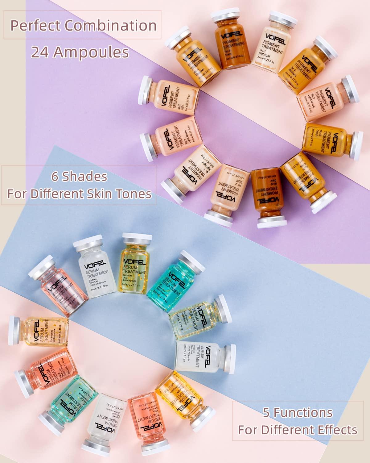 VOFEL BB Glow Starter Kit for Microneedling Serum Pigment Ampoule Skin Treatment Kits 0.27oz 24 Vials