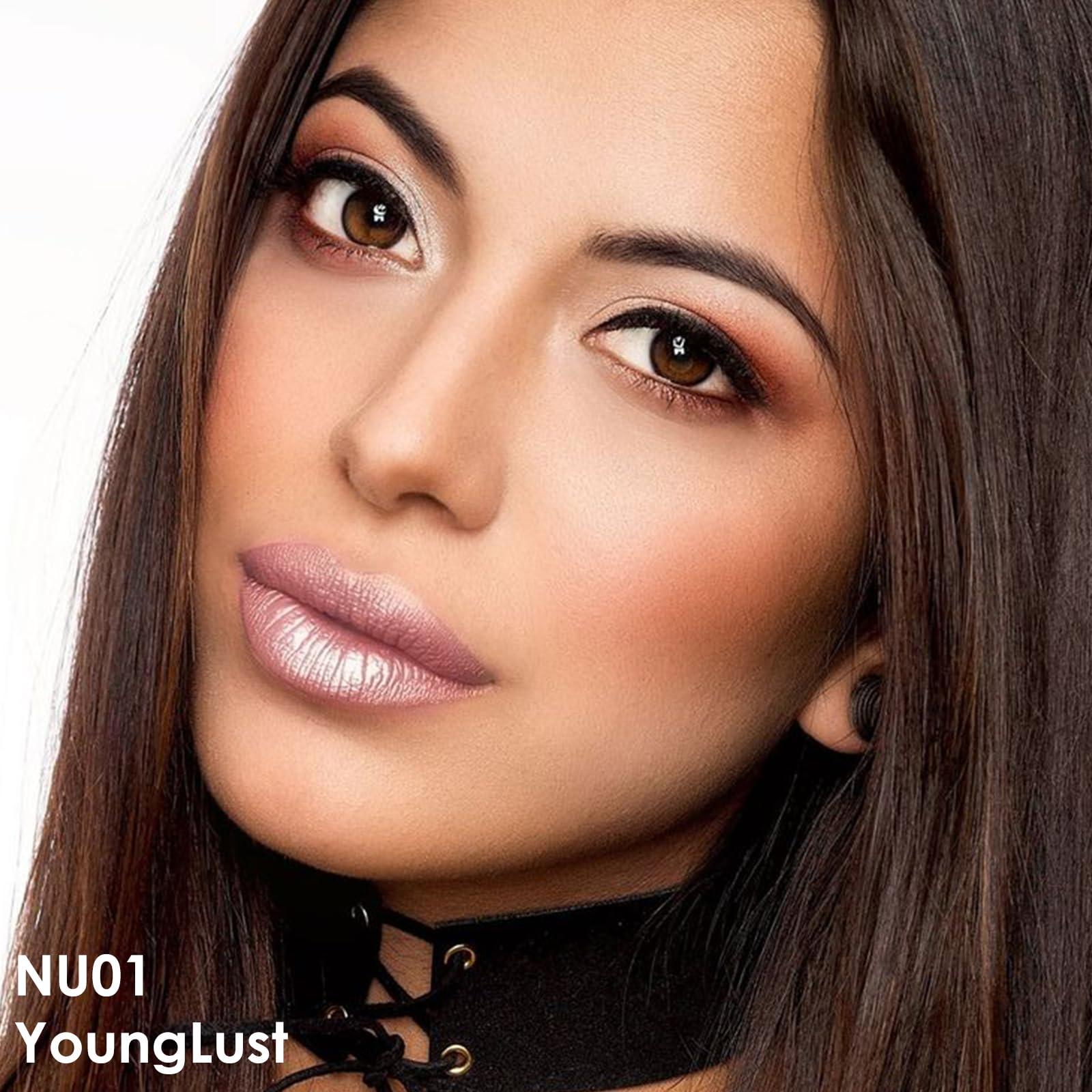 FOCALLURE FOCALLURE Metallic Liquid Lipstick,Non Stick Cup Lip Gloss,High Impact Lip Color with Transfer-proof Wear,Long Lasting & Waterproof Lipstick Makeup for Women,YoungLust