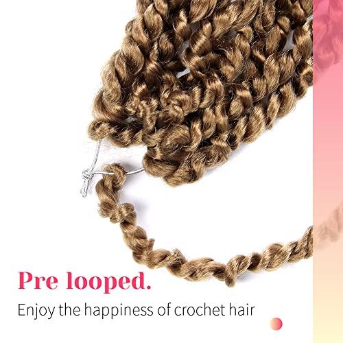 BOHOBABE The BOHOBABE 36 Inch Pre-twisted Passion Twist Hair 8 Packs Super Long Pre-looped Crochet Passion Twist Braiding Hair Soft Bohemian Twists (27#)