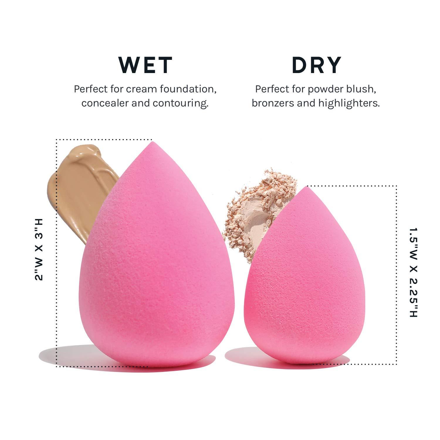 AOA STUDIO AOA Studio Collection makeup Sponge Set Latex Free and High-definition Set of 6 makeup Wonder blender For Powder Cream and Liquid, Super Soft Wonder Beauty Cosmetic