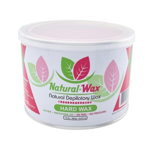 NATURAL-WAX NATURAL DEPILATORY WAX Natural Wax Depilatory Hard Wax - Professional Use 100% Organic Moisturizer - Hair Removal - Ideal for Small Areas and Sensitive Skin (14 oz)