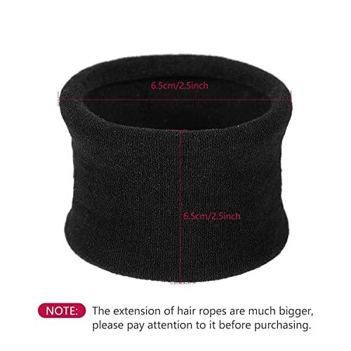EBOOT 20 Pieces Large Cotton Stretch Hair Ties Bands Rope Ponytail Holders Headband for Thick Heavy or Curly Hair, 6.5 cm in Diameter (Neutral Colors)