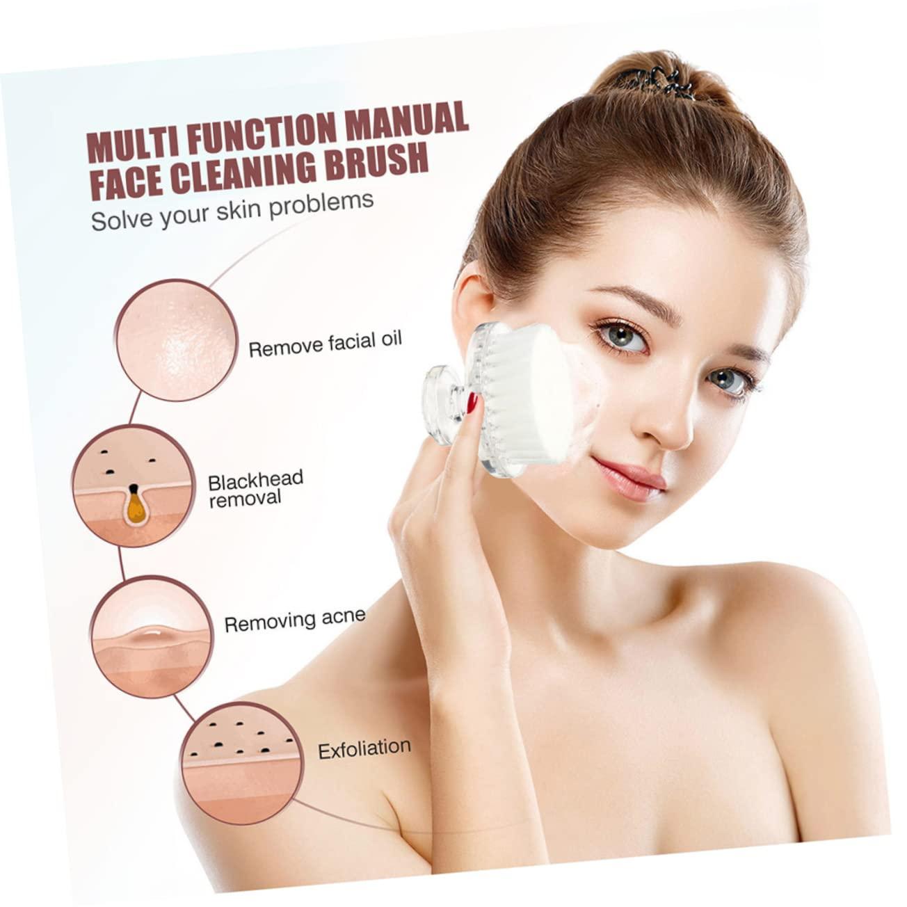 Beavorty Beavorty Face Brush Cleaner Manual 5pcs Cleansing Brush Face for Women Face Exfoliator Facial Esthetician Manual Face Facial Scrubber for Face Multifunction Miss Pp White Skin Care Products