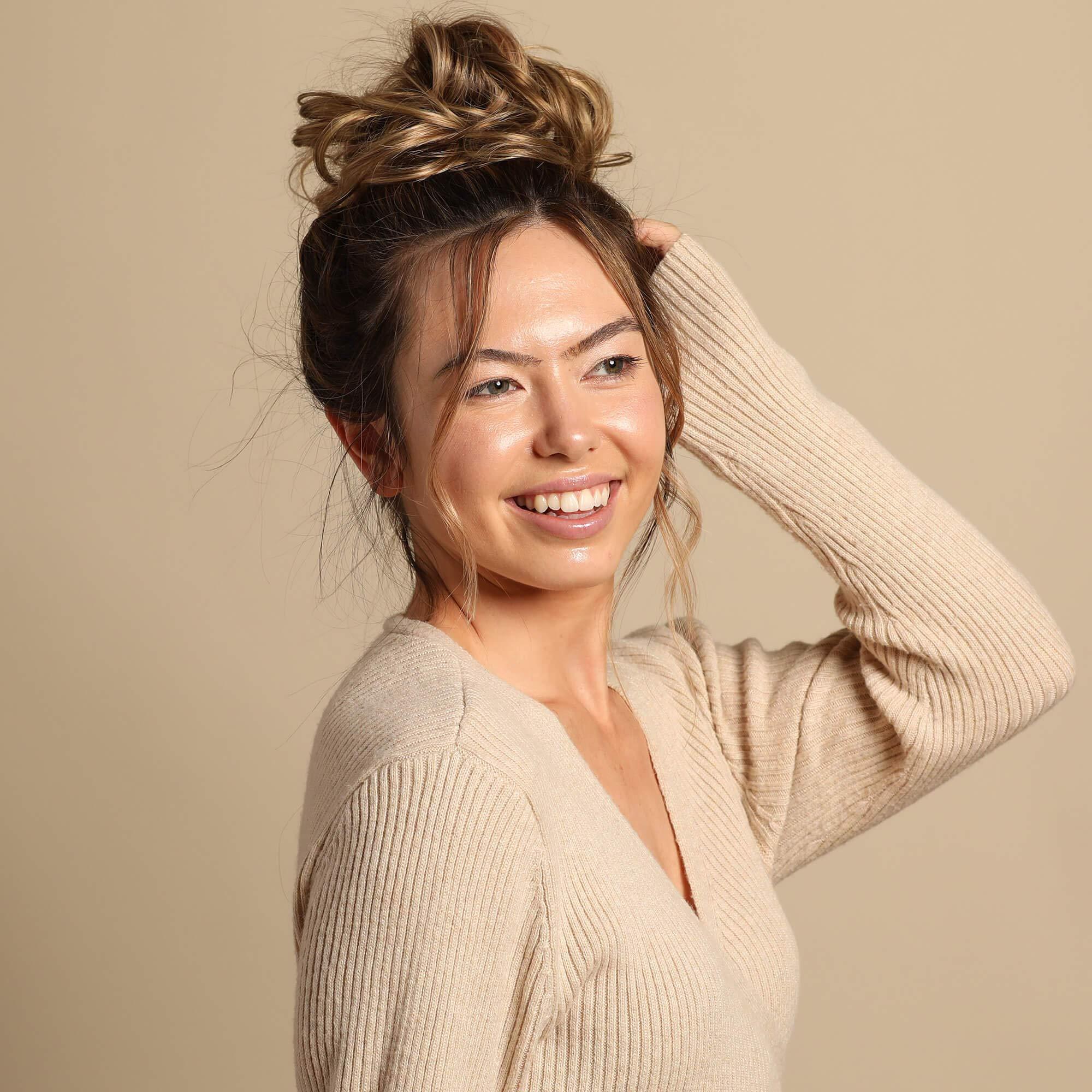 MADISON BRAIDS Madison Braids Women\'s Top Knot Ponytail Holder Hair Extension - Natural Looking Handmade Synthetic Hair - Auburn