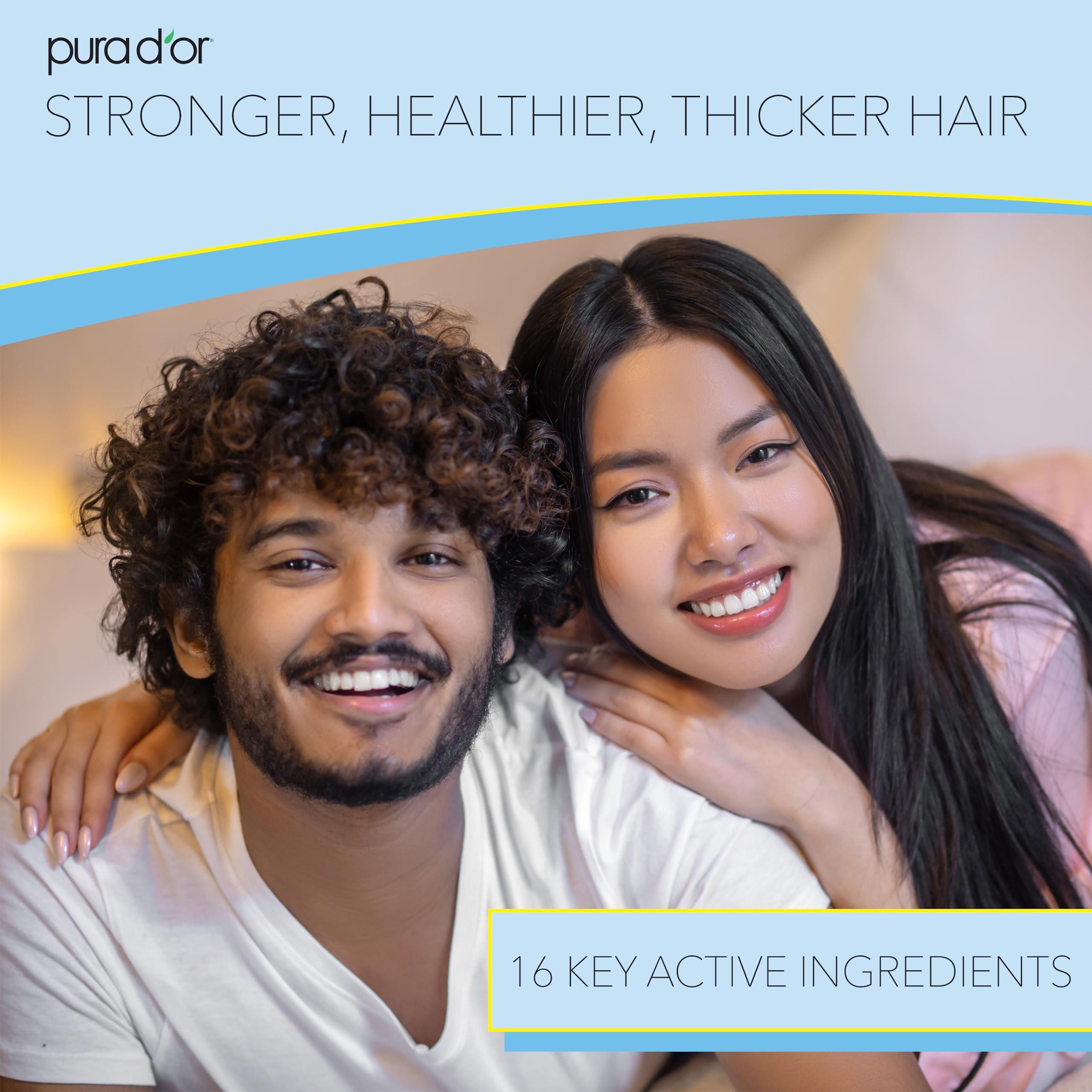 PURA D\'OR PURA D\'OR Anti-Thinning Biotin Shampoo, Clinically Tested DHT Blocker & Scalp Therapy Energizing Scalp Serum Revitalizer (4oz) with Argan Oil, Biotin