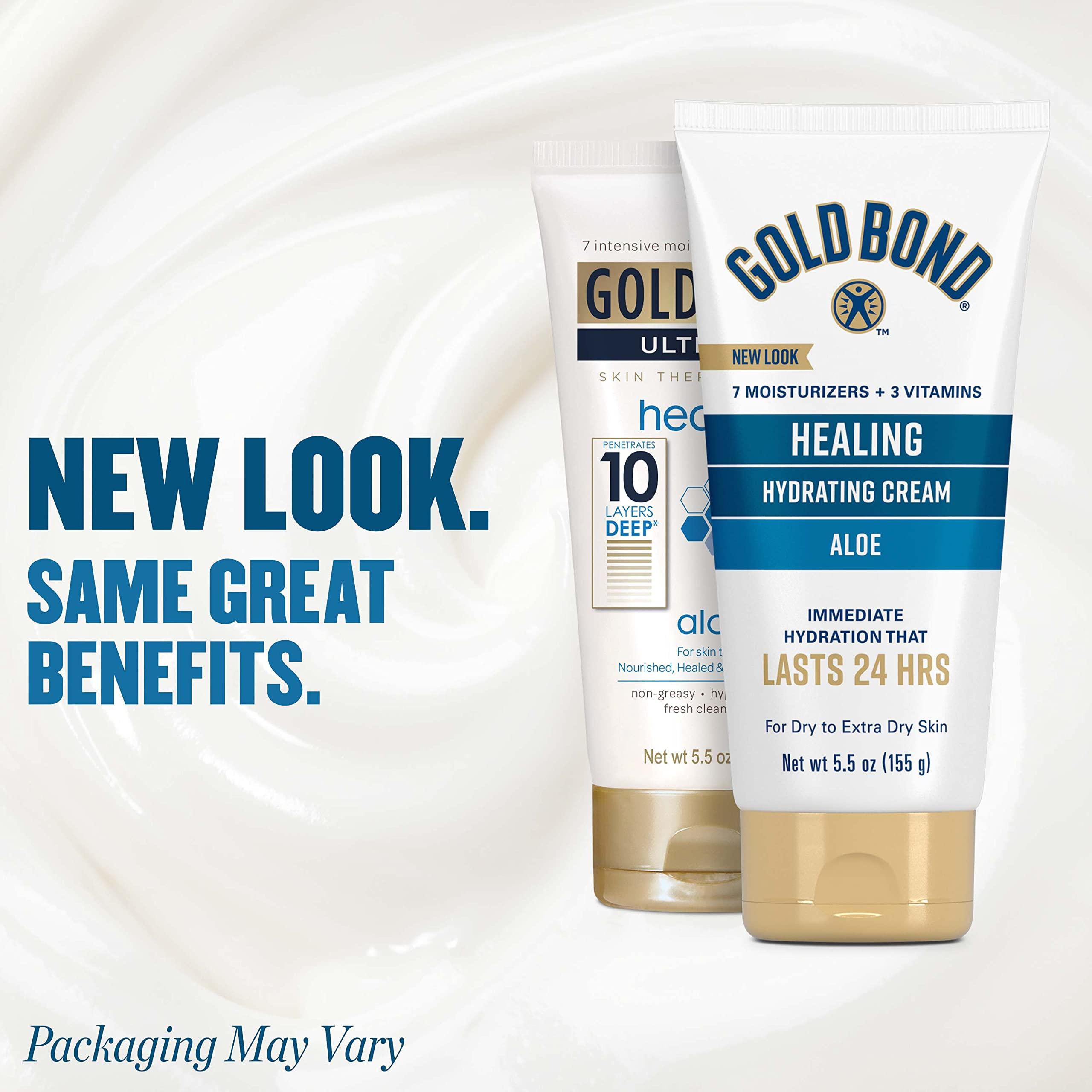 Gold Bond Gold Bond Healing Hydrating Lotion, 14 oz., With Aloe, Moisturizes, Immediate 24-Hour Hydration & Healing Skin Therapy Lotion with aloe 5.5 oz., Non-Greasy & Hypoallergenic