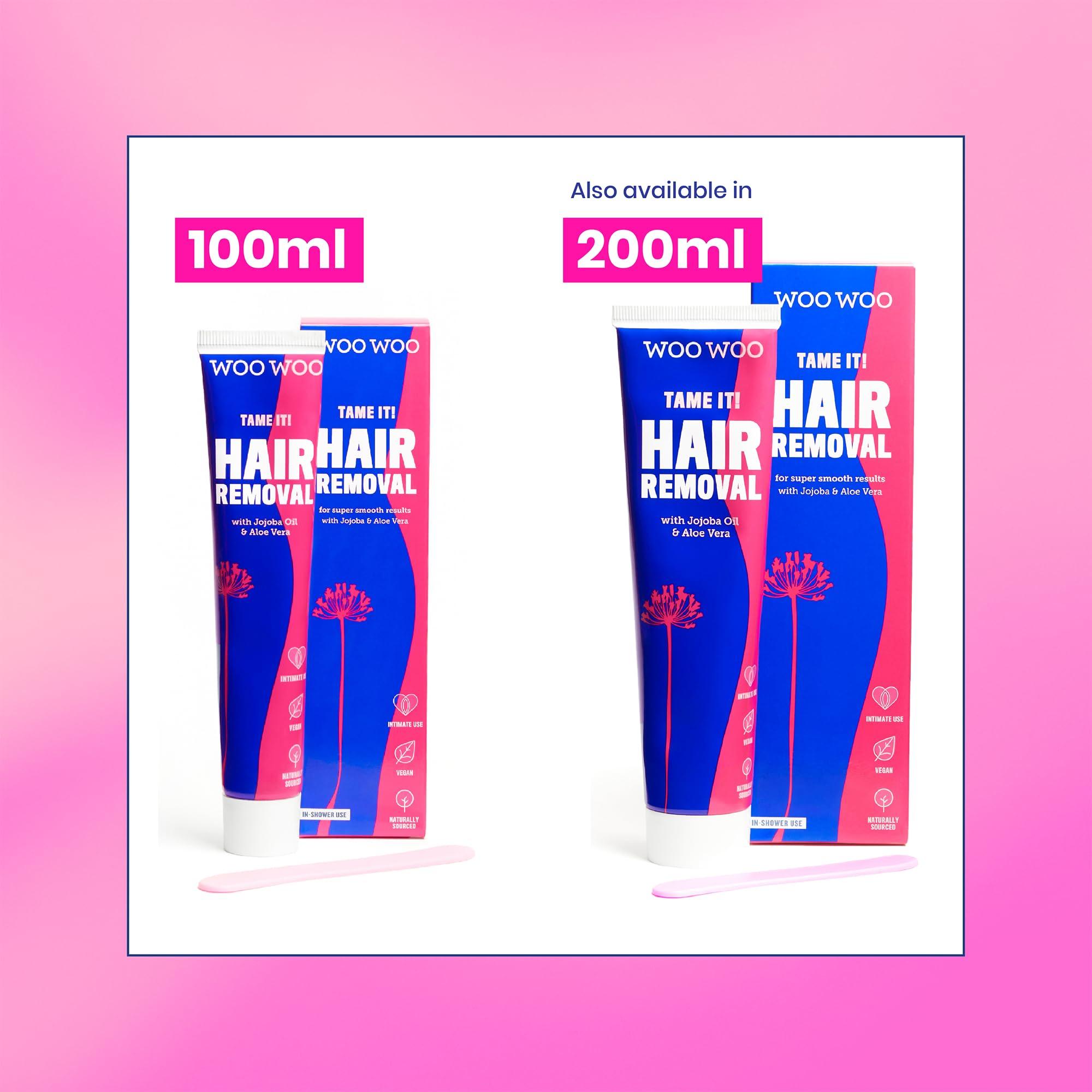 WOOWOO WooWoo - Tame It! In-Shower Natural Hair Removal Depilatory Cream | No Irritation Vegan Hair Remover For Sensitive Skin - Legs, Bikini, Intimate Areas (6.8 oz | 200 ml)