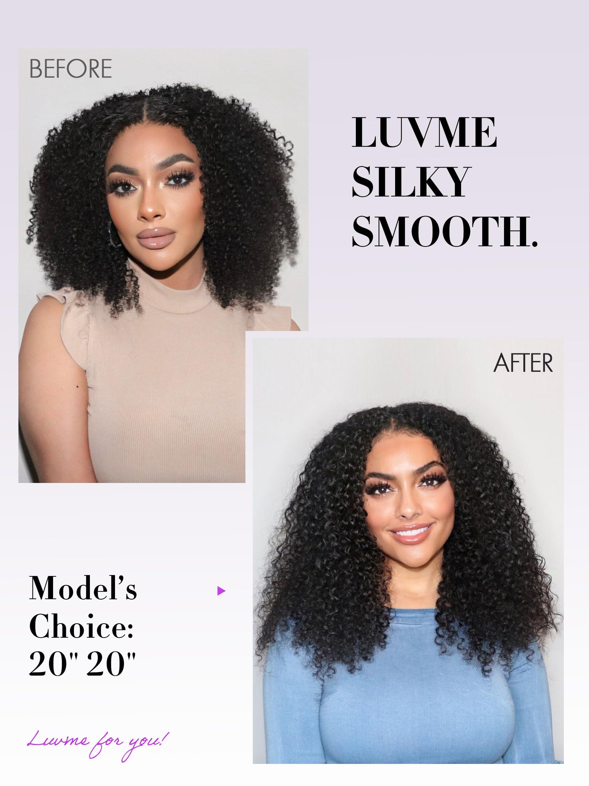 LUVME LUVME Curly Clip in Hair Extensions 24 Inch 135g 7pcs Seamless Clip in Hair Extensions Human Hair Kinky Curly Clip Ins for Women