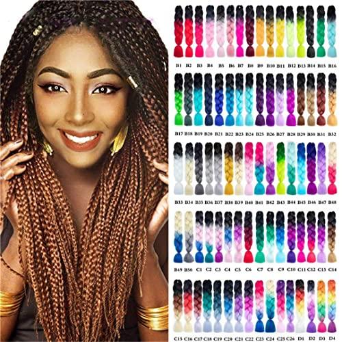 STREJHYT 5 Pcs Hair For African Braids 24 Inch Synthetic Hair Extensions Shadow Braiding Hair Crochet Braid Hair B32 24inches 1Pcs/Lot