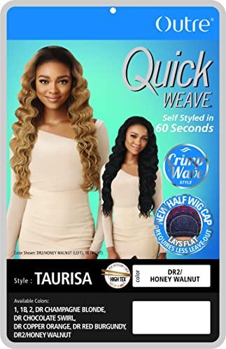 quick weave Outre Quick Weave Crimp Wave New Half Wig Cap Lays Flat TAURISA (DRCPOR)