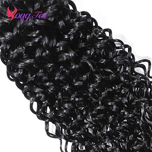 Yuyongtai Brazilian Kinky Curly Human Hair Bundles - 14 16 18 20 Inch Virgin Curly Weave Hair Bundles 100% Unprocessed Kinky Curly Hair Extensiions 1B Color for Black Women