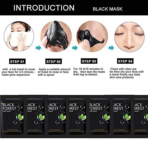 Boolavard Black Forest Spa Black Mask, Black Head Remover Mask, Mineral Black Mud Nose Mask, Blackhead Anti Acne Pore Remover Peel Off Blackhead Mask Deep Cleansing (10pcs)
