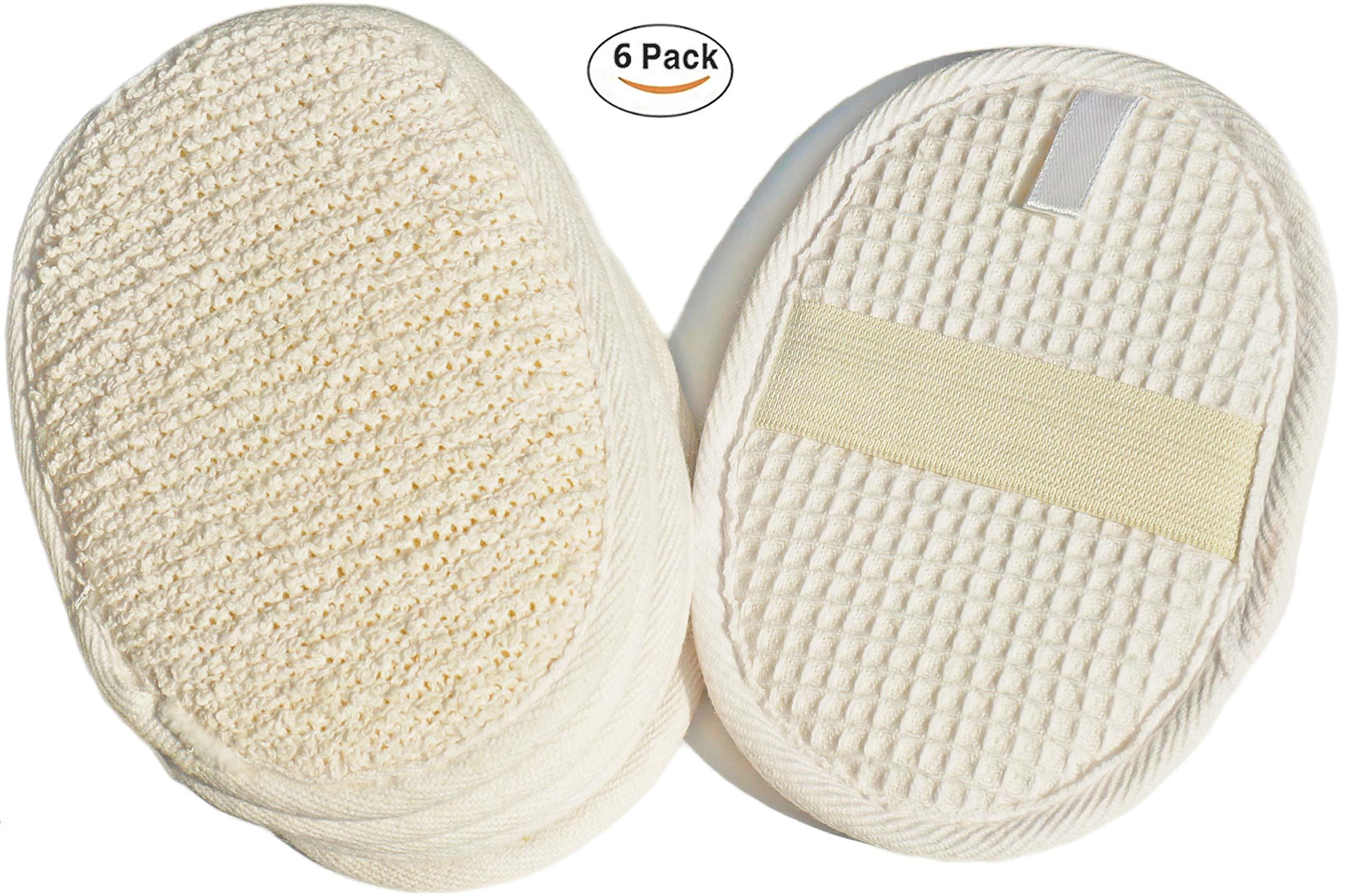 JINS-Hung 6Pack (Large 6.3x4.3 inches) Exfoliating Face Body Pad (100% Soft Terry Cloth) Cloth Materials Loofah Sponge Scrubber Brush Close Skin for Men and Women When Bath Spa and Shower