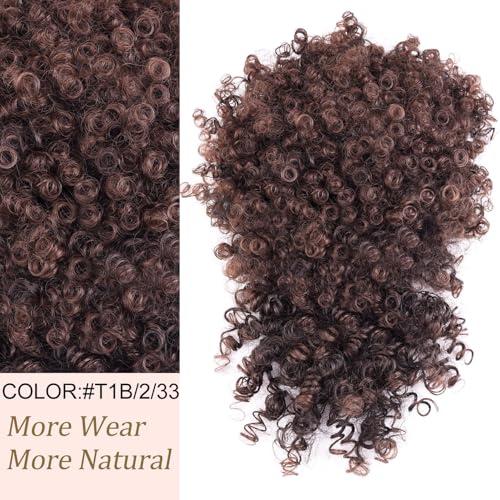 TOZIKA TOZIKA Afro Puff Jerry Curls Afro Puff Non Drawstring Ponytail with bangs Synthetic Fauxhawks Short Afro Puff Kinky Curly