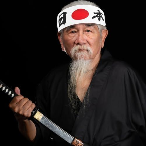 Gadpiparty Gadpiparty 2pcs Sushi Hair Ties Headband Decor Japanese Chef Costume Head Band Samurai Hat Chef Accessory Karate Supply Chef Supply Karate Head Strap Kimono Cooking Fitness Fabric